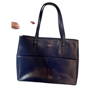 Kate Spade Tote Large Navy Blue Vintage Grand Street Gabriel Quiet Luxury